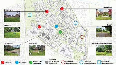 Overzicht speelplekken Borgele. Zie voor informatie de alinea Overzicht speelplekken Borgele. Meer weten over het ontwerp? Neem contact op via webredactie@deventer.nl.